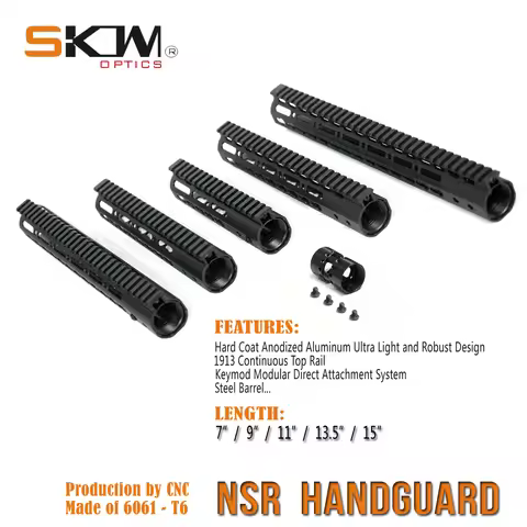 SKWGEAR Keymod M-LOK AR15 Handguard 7" 9" 10" 12" 13.5" 15" Mount Picatinny 21mm Rail Free Float