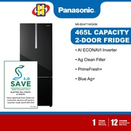 (Save 4.0) Panasonic Refrigerator (465L) AI ECONAVI Inverter Prime Fresh+ 2-Door Fridge NR-BX471WGKM