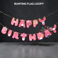LOOPY PORORO Bunting Flag LOOPY Birthday Banner/