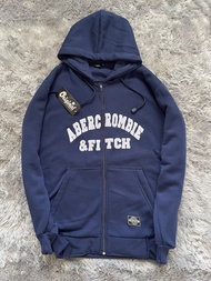 JAKET SWEATER HOODIE ABERCROMBIE ZIPPER ABBU LOGO BORDIR PRIA & WANITA BAHAN FLEECE TEBAL