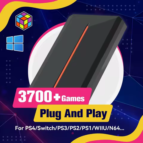 Launchbox 500G External Game Hard Drive Built-in 3700 3D/PC Games For PS4/PS3/PS2/PS1/Switch/WII/WII