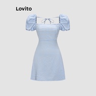 B55-JUL23-A-Plaid Dress-DRB55AD100