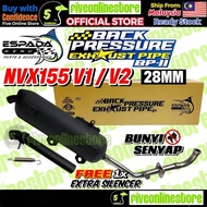 ESPADA Back Pressure BP-II Yamaha NVX155 V1 V2 NVX 155 Racing Exhaust Pipe 28MM Cutting Standard Ekz