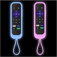 2Pack Roku Remote Cover with Tracker | Onn Roku Remote Covers | Roku Express 4K+ | Hisense Roku TV | TCL Roku Glow in The Dark