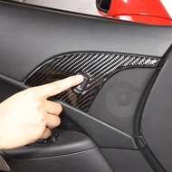 Carbon Fiber Car Door Part Lock Button Frame Cover Interior AccessoriesTrim  For Chevrolet Corvette 