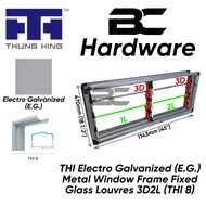 THI 8 E.G. Metal Window Frame Fixed Glass Louvres 3D2L 45" x 18.5" / Frame Sisik Tingkap Bilik Air (