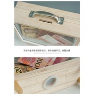 Personalized Coin Bank Money Box Tik Tok Creative Savings Bank Removable Glass Transparent Paper Money Coin Piggy Bank V