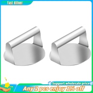 In stock-Stainless Steel Crushing Hamburger Briquette Hamburger Patty Masher Round Meat Briquette Mo