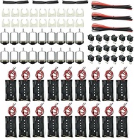 EUDAX 18 Set DC Motors Kit,Mini Electric 1.5-3V 24000RPM Hobby Motor with AA Battery Holder for STEM