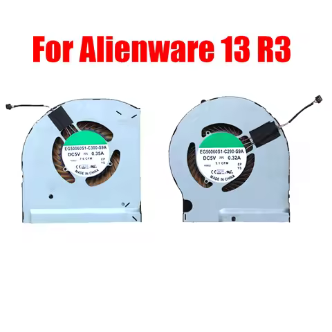 For Alienware 13 R3 Laptop CPU GPU Fan EG50060S1-C300-S9A EG50060S1-C290-S9A DC5V