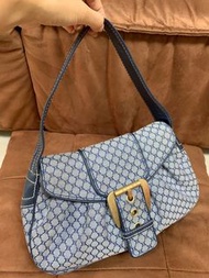 Celine vintage 中古老花牛仔腋下包