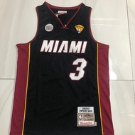 JOCELYN Hombres Exquisita Camisa Bordada Miami Heat Dwyane Wade Mitchell Ness 2012-13 Hardwood Class