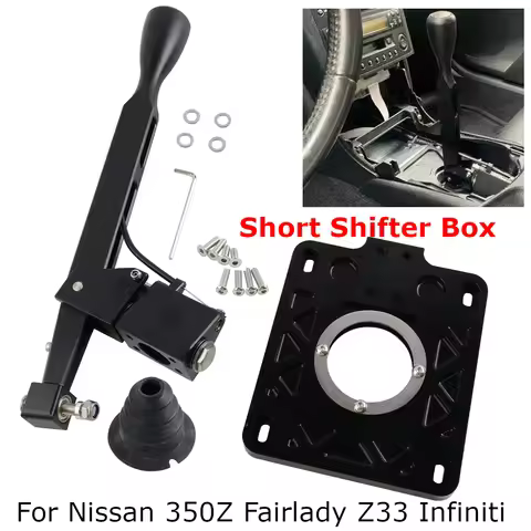 For Nissan Short Shifter Box 5 6 Speed Lockout Gears Lever Aluminum Billet Black For Nissan 350Z Fai