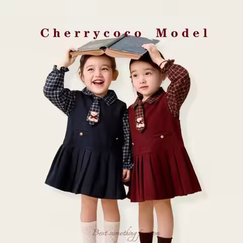 Girls' Dress, Autumn Dress, Western-style Children's College Style Princess Dress Set, Autumn and Wi
