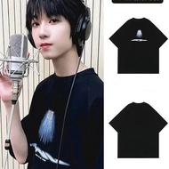 【现货】 tf家族4代杨博文字母上衣男女oversize短袖T恤衫美式半袖衣服Tf Family 4 Generation Yang Bowen Alphabet Jacket for Men and