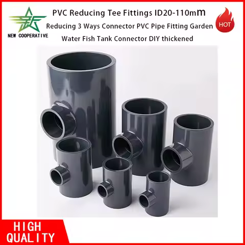 Reducing 3 Ways Connector PVC Pipe Fitting Garden Water Fish Tank Connector DIY thickened PVC Reduci