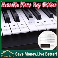 37/49/54/61/88 Kunci Stiker Piano Transparan Piano Keyboard PVC Stiker Piano Stave Elektronik Keyboa