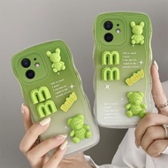 適用于蘋果11手機殼漸變色高級感iphone11硅膠時尚a2223立體潮女新款ihpone11全包防摔iphoen11波浪簡約透明