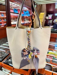 Hermes Picotin 22 Nata i2 TC Ghw ~ 奶昔白 金扣 菜籃子 水桶包 Z stamp ~