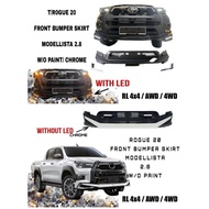 Toyota hilux rogue 2.8 2020 - 2024 modellista front skirt lip bumper cover modelista spoiler bodykit