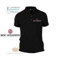 Microfiber Quick dry Jersi Jersey Polo T Shirt Logo Sulam Embroidery BOC Aviation Singapore