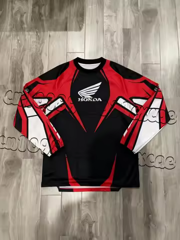 25/26 Vintage Racing Motocross Jersey Honda Long Sleeve N-Mint,Y2K Breathable Riding Shirt for Dirt 