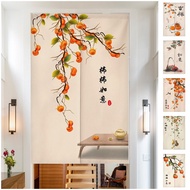 新中式门帘 CNY Door Curtain for Partition 180cm Long Doorway Curtain for Kitchen Living Room Half Height Doorway Curtain Velcro Tape Feng Shui Curtain