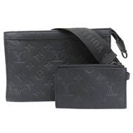 黑色 牛皮壓紋 Gaston 肩背包【LOUIS VUITTON LV 路易威登】 M81115