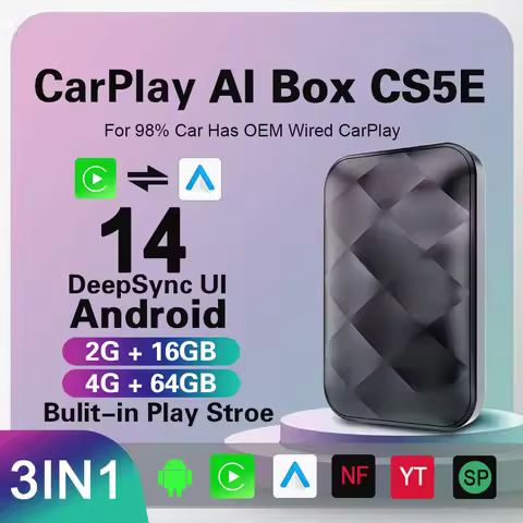 CS5 3-IN-1 CarPlay Android Auto Ai TV Box Wireless Adapter Streaming Device Built in Youtube Netflix