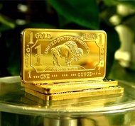 1 oz USA American Buffalo 100 Mills .999 Fine Gold Plated Bar 1oz