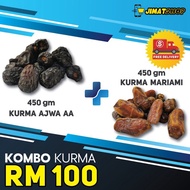 KOMBO KURMA. AJWA AA 450gm. + KURMA MARIAMI 450gm. FREE SHIPPING