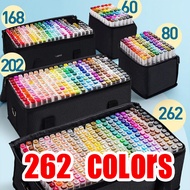 New Shop 60/80/168/262 Colors Double Headed Art Marker Pen Manga Sketch Tip Alcohol Based Pen School