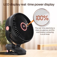 Strong Airflow Fan Portable Mini Fan 20000mAh Chargeable Clipped Fan 720° Rotation 5 Speed Wind USB