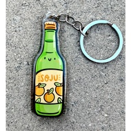 Mandarin Soju Keychain | Cute Acrylic keychain | Cute alcoholic drinks |Bottle of soju keychain |Cut