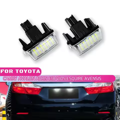 2Pcs LED License Number Plate Light Lamps for Toyota Camry Avalon Auris E18 Vios Esquire Avensis Esq