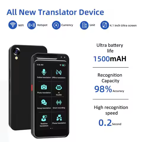 Vormor Z6 Instant Voice Translator 138 Languages 4.1 inch Real-time Recording Translation Device wit