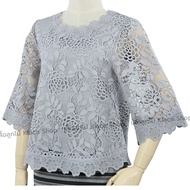 Almini - เสื้อลูกไม้ไทย ลินินแท้ 100% ยี่ห้อ Almini รหัส MIN807 ไซด์ 38 40 42 44 46 เสื้อผู้ใหญ่เสื้