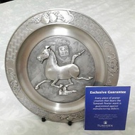 pewter plate silver horse