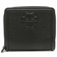 【TORY BURCH】素面皮革短夾-黑色