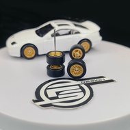 RS001 - Hot Wheels 1/64 Rubber Wheels BBS LM Mesh Tayar Getah 10mm JDM Long Axle | Bronze #CUSTOM SP