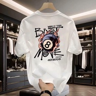 T-shirt for men 2025 New Fashion 8 Number Billiards Trend Clothing T-shirt Pure cotton oversize