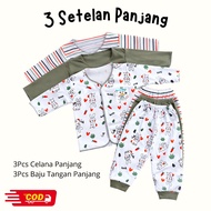 NEWBORN LONG SUIT PACKAGE - 3PCS PANTS 3PCS Newborn Long Suit Age 0-4 Months