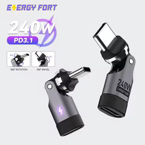 PD240W OTG C Type Adapter 90° 540° Rotating Type C Adapter Fast Charging USB C Adapter Extender for 
