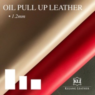 LEATHER PANELS Oil Pull Up #804 OPU Cow Lembu Full Side ASH GREY CASINO RED 1.2mm Genuine Cow Leathe
