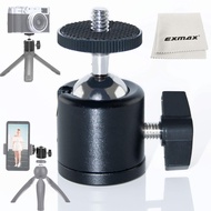 EXMAX 360 Degree Aluminum Alloy Body Rotating Swivel Mini Tripod Ball Head with 1/4" Screw Thread Ba