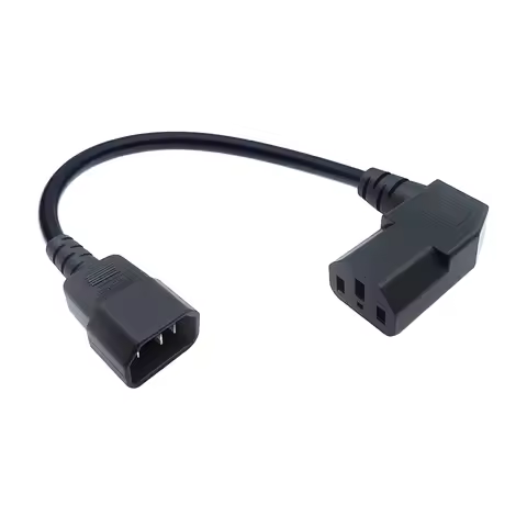 Angled Power Extension Cord IEC C13 to C14 Power Cable Extension Short IEC C13-C14 Extension Power C