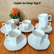ready Cangkir SANGO Keramik Putih/ Cangkir Putih Lish emas Merk Sango