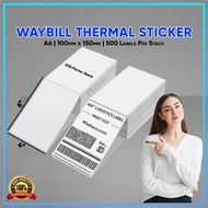 Thermal Sticker A6 Paper 500pcs Roll Fold Stack Airway Bill Sticker Thermal Label AWB Consignment Note 热敏纸 快递打印纸