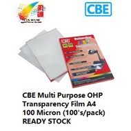 CBE Multi Purpose OHP Transparency Film A4 100 Micron (100's/pack)