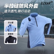 2025 New Style Hot-selling Outdoor Sports Half-Zipper Quick-Drying Long-Sleeved T-Shirt Men Women Cy